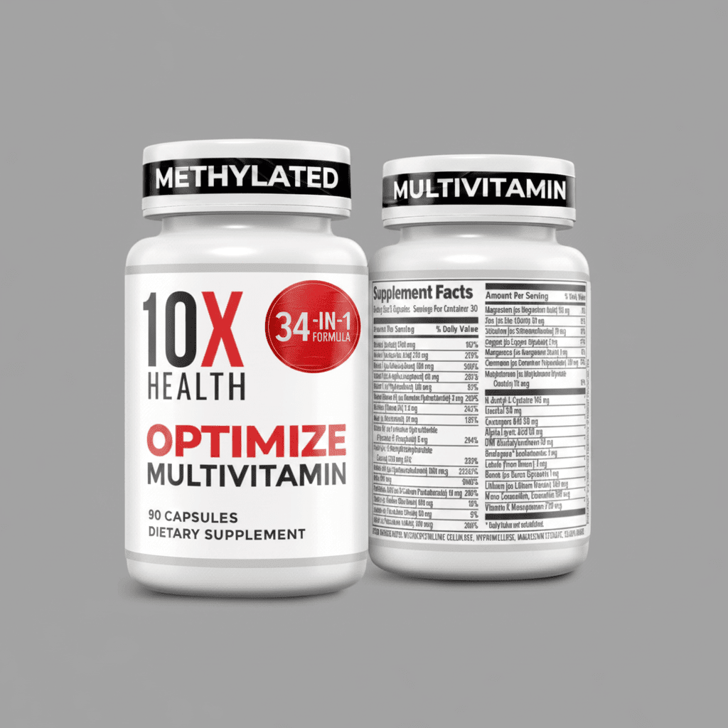 10X Health Optimize Methylated Multivitamin MTHFR Support 90 Capsules - Hamxi