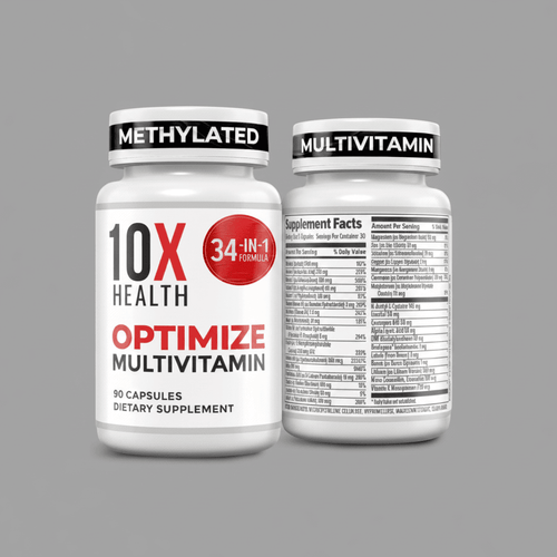 10X Health Optimize Methylated Multivitamin MTHFR Support 90 Capsules - Hamxi