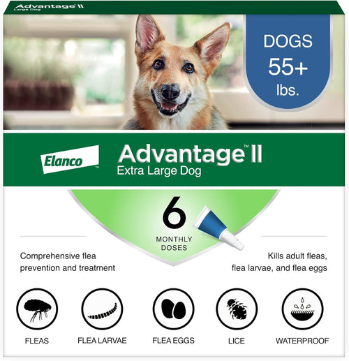Advantage II Extra Large Dog Flea Treatment Over 55 lbs 6-Month - Hamxi