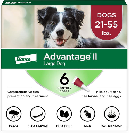 Advantage II Large Dog Flea Treatment 21-55 lbs 6-Month - Hamxi