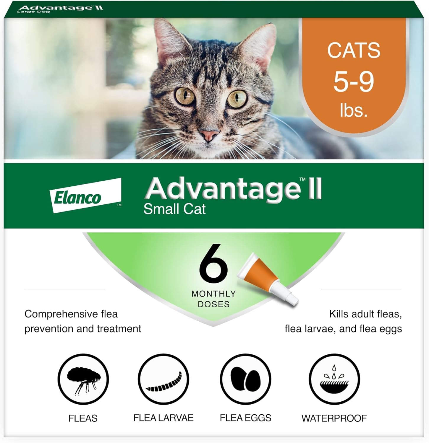 Advantage II Small Cat Flea Treatment 5-9 lbs 6-Month - Hamxi