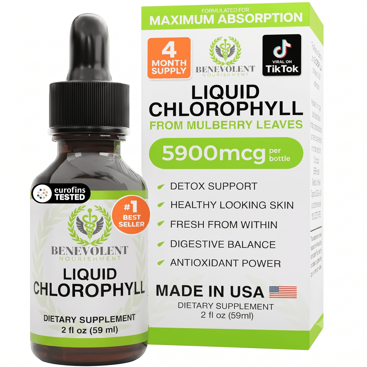 Benevolent Nourishment Chlorophyll Supplement 60ml - Hamxi