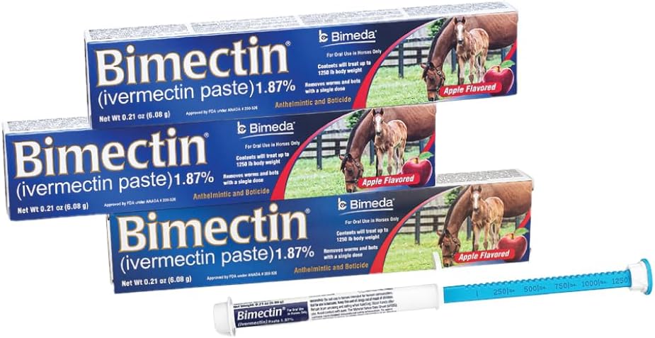 Bimectin Ivermectin Paste 1.87% Horse Dewormer Apple Flavor - Hamxi