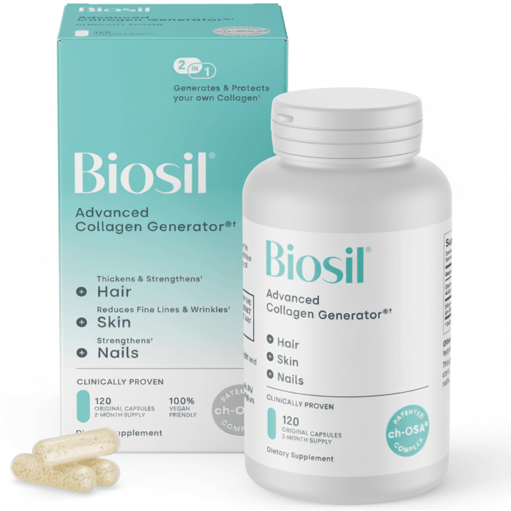 Biosil Collagen Generator ch-OSA Skin Hair Nails 120 Capsules - Hamxi