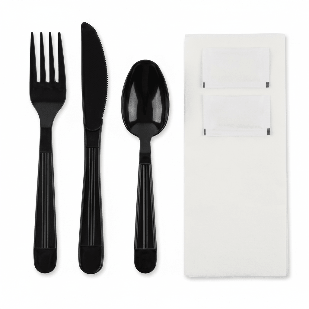 Black Cutlery Kit Heavy Weight 250-Count Case - Hamxi