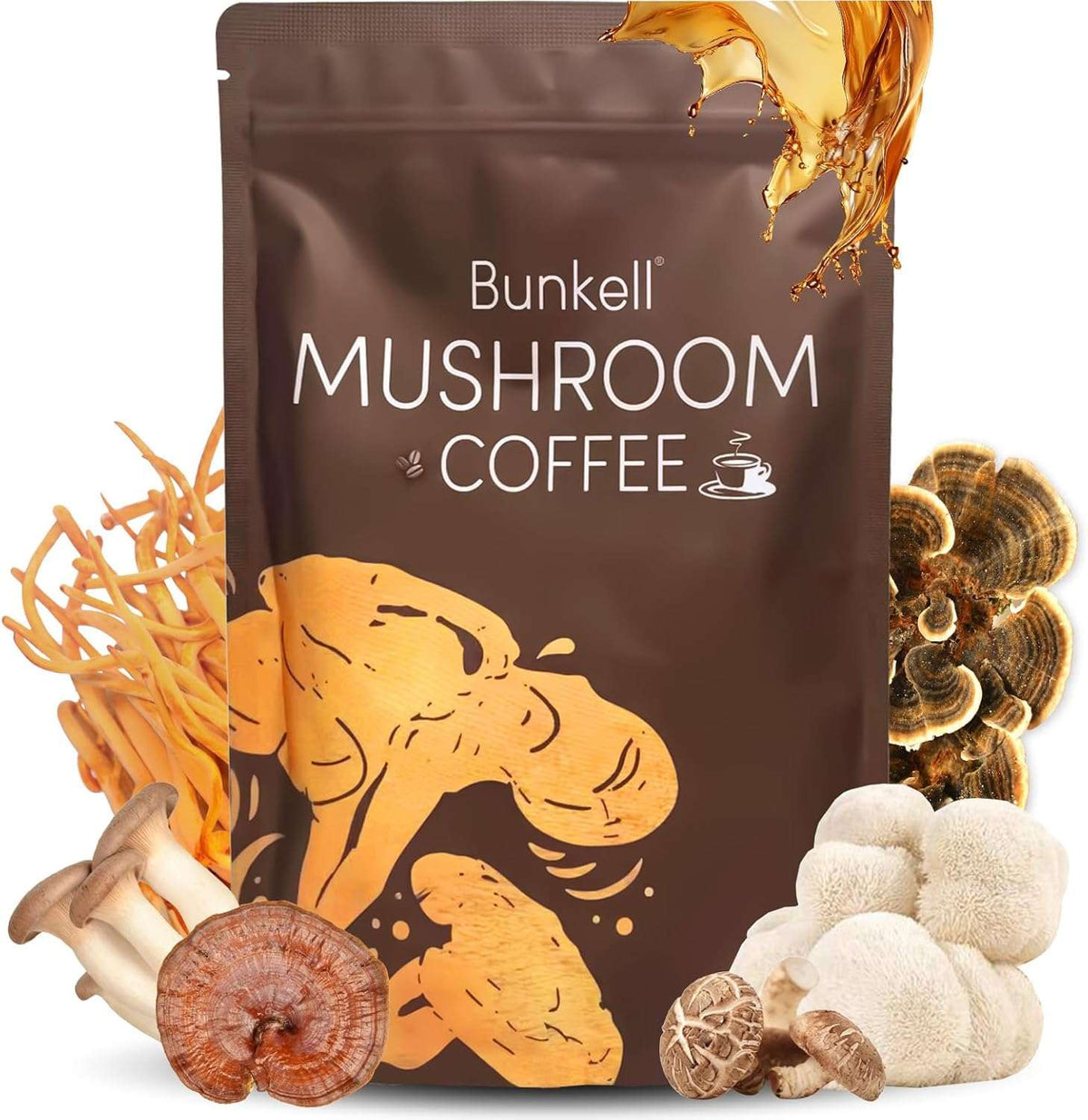 Bunkell Mushroom Coffee 6 Adaptogen Blend 30 Servings - Hamxi