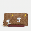 COACH x PEANUTS Long Zip Around Wallet Snoopy Woodstock - Hamxi