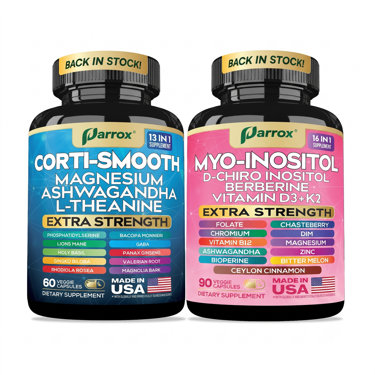 Cortisol Supplement Plus Myo Inositol Combo - Hamxi