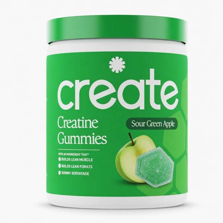 Create Creatine Gummies Sour Green Apple 1.5g Creapure 90 Count - Hamxi