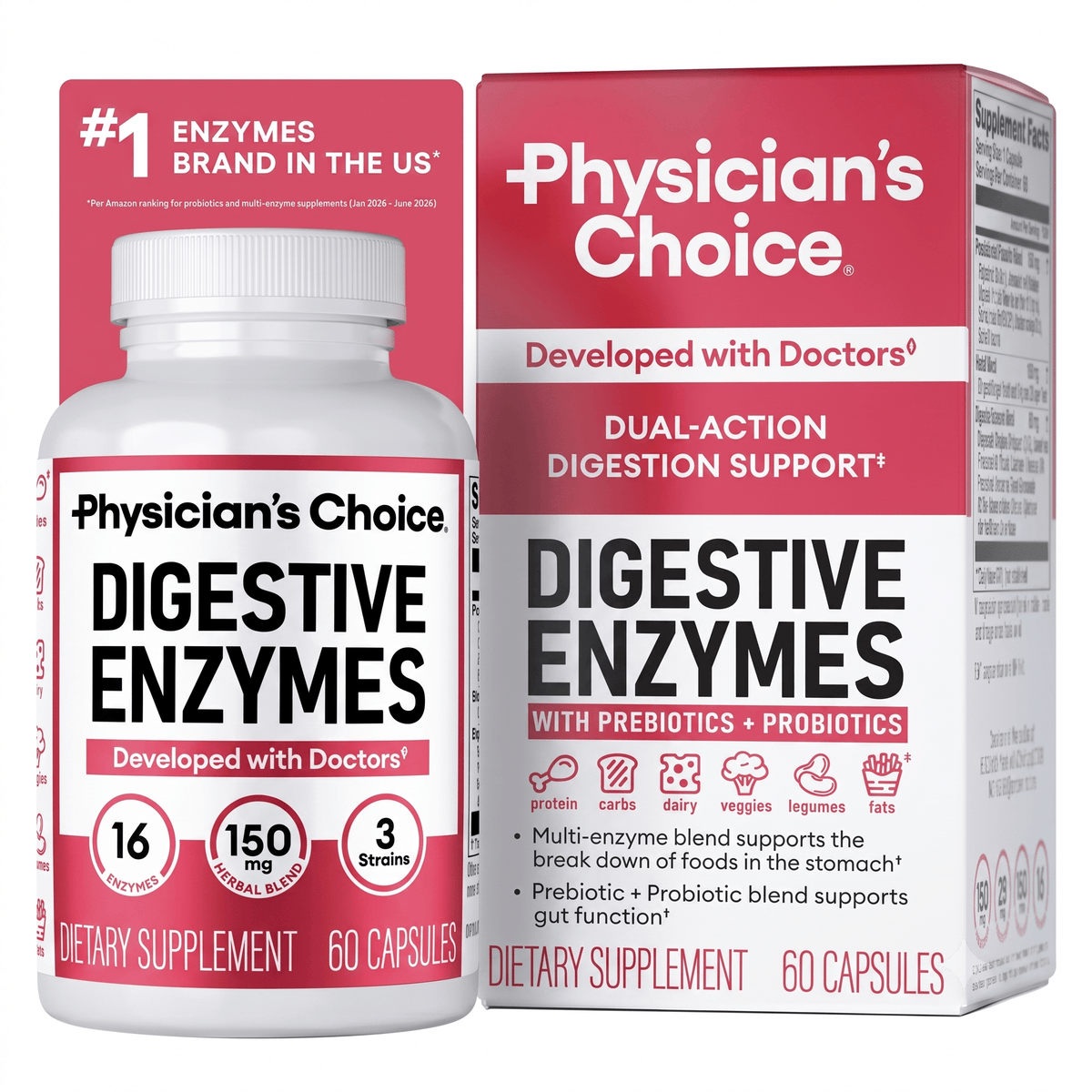 Digestive Enzymes for Bloating and Digestion 60 Capsules - Hamxi