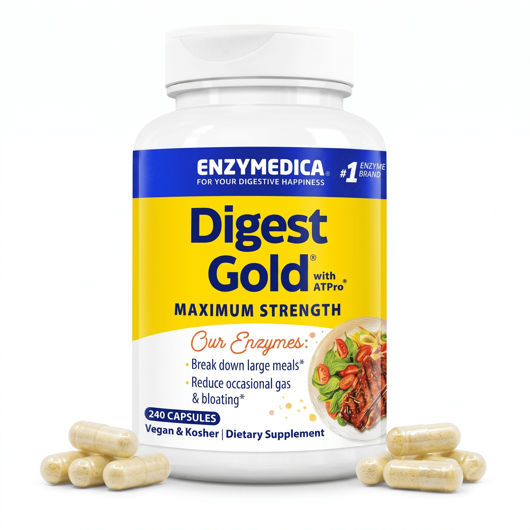 Enzymedica Digest Gold + ATPro Maximum Strength 240 Count - Hamxi