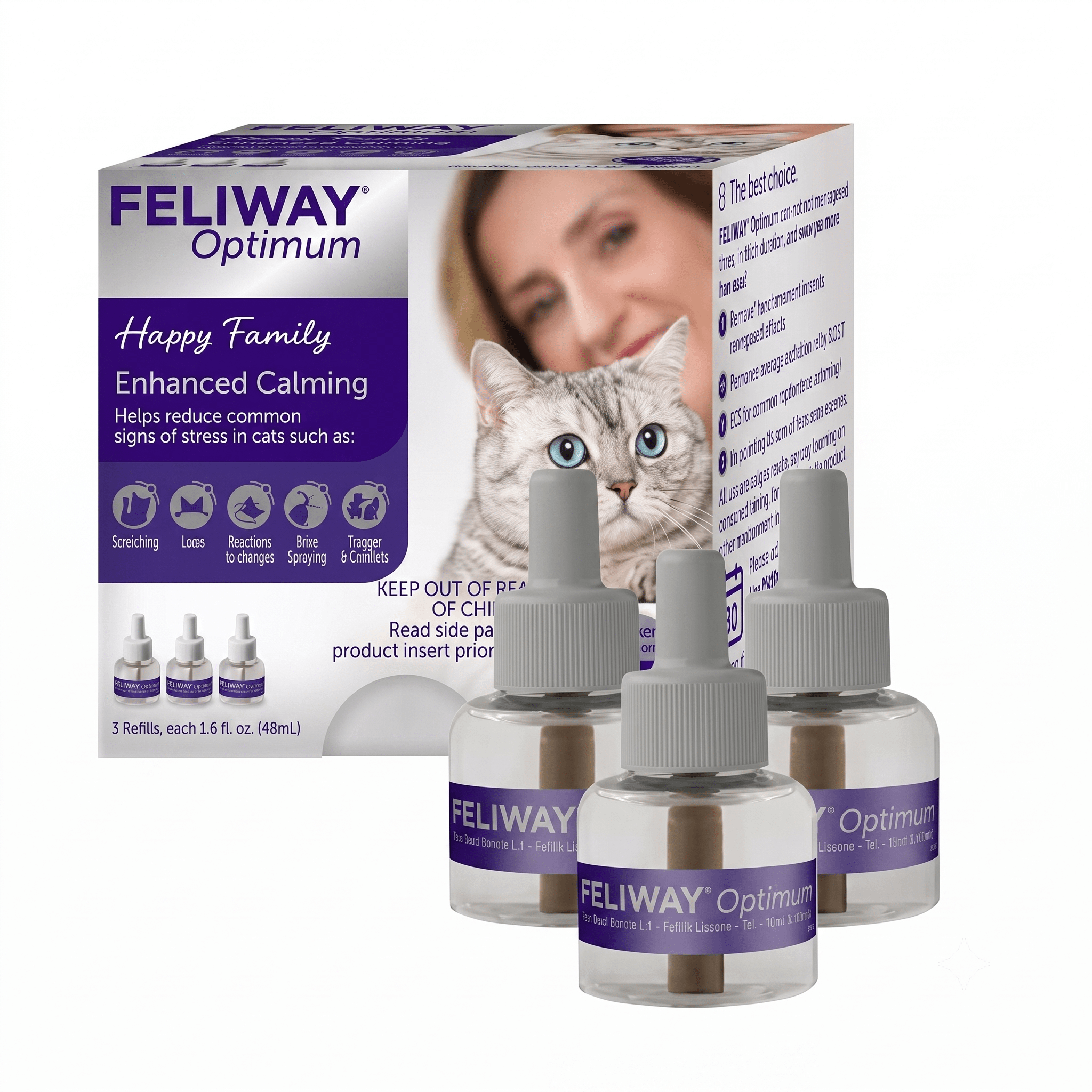 Feliway Optimum 30 Day Refill 3 Value Pack - Hamxi