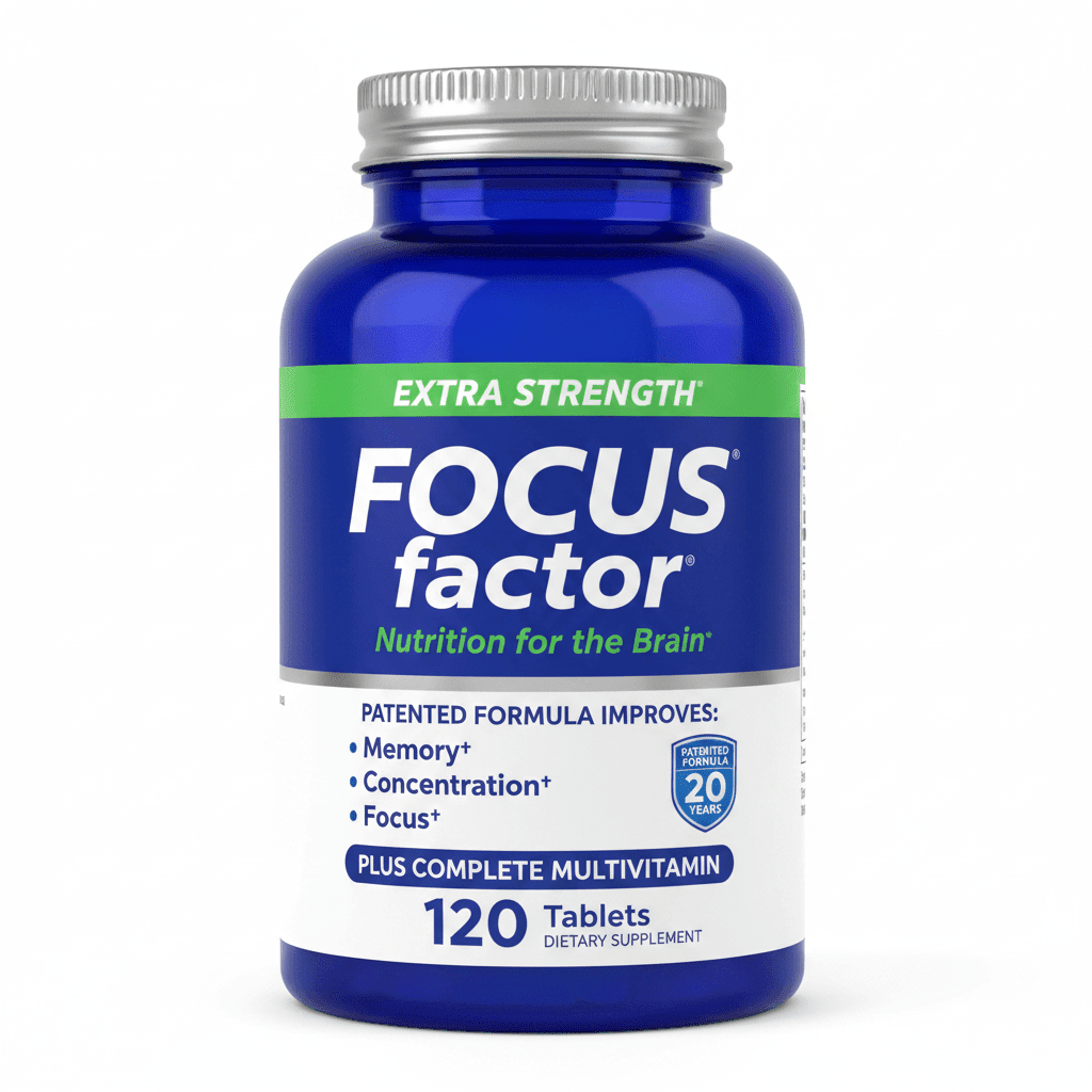 Focus Factor Extra Strength Brain Supplement Memory Concentration 120 Count - Hamxi