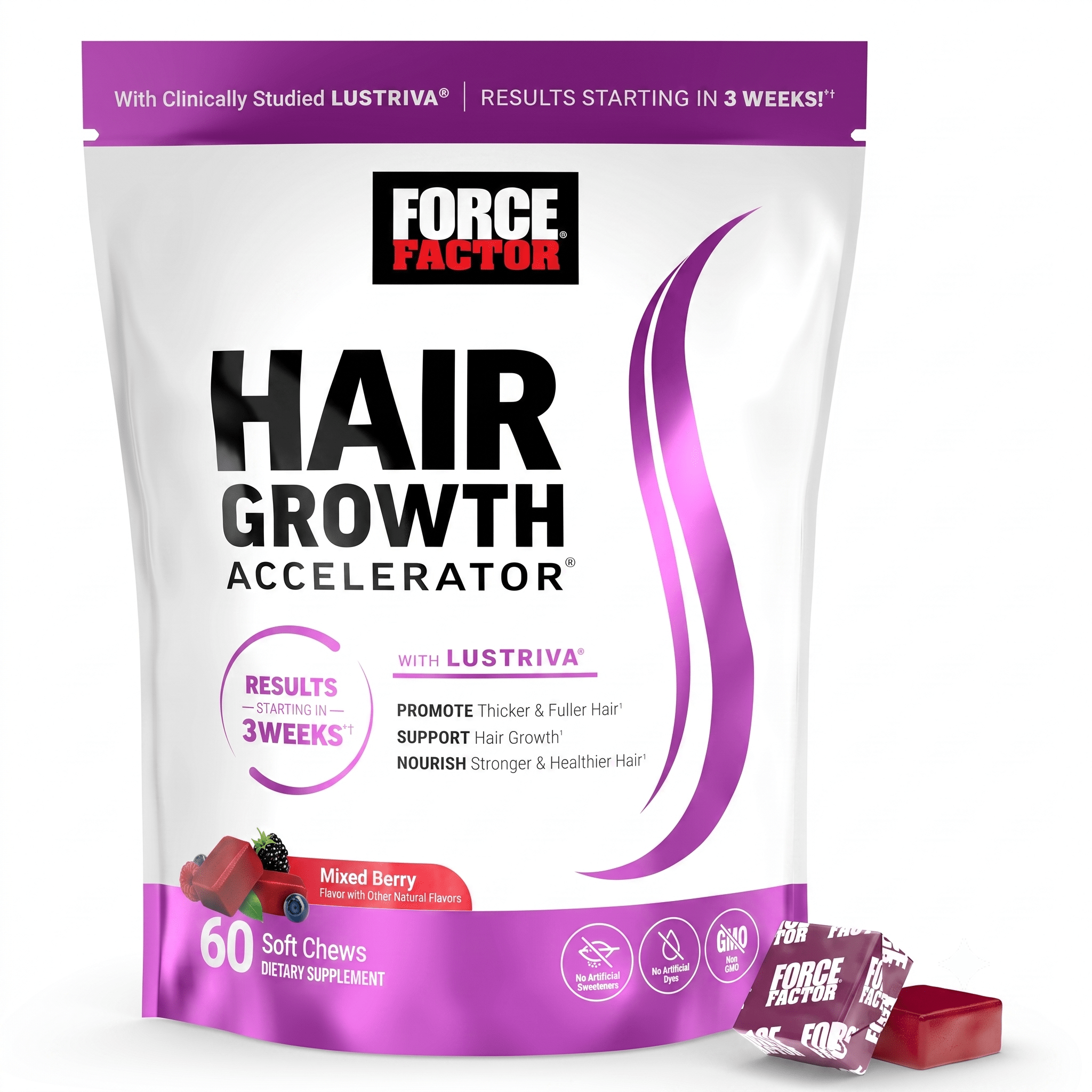 Force Factor Hair Growth Accelerator Soft Chews 60ct - Hamxi
