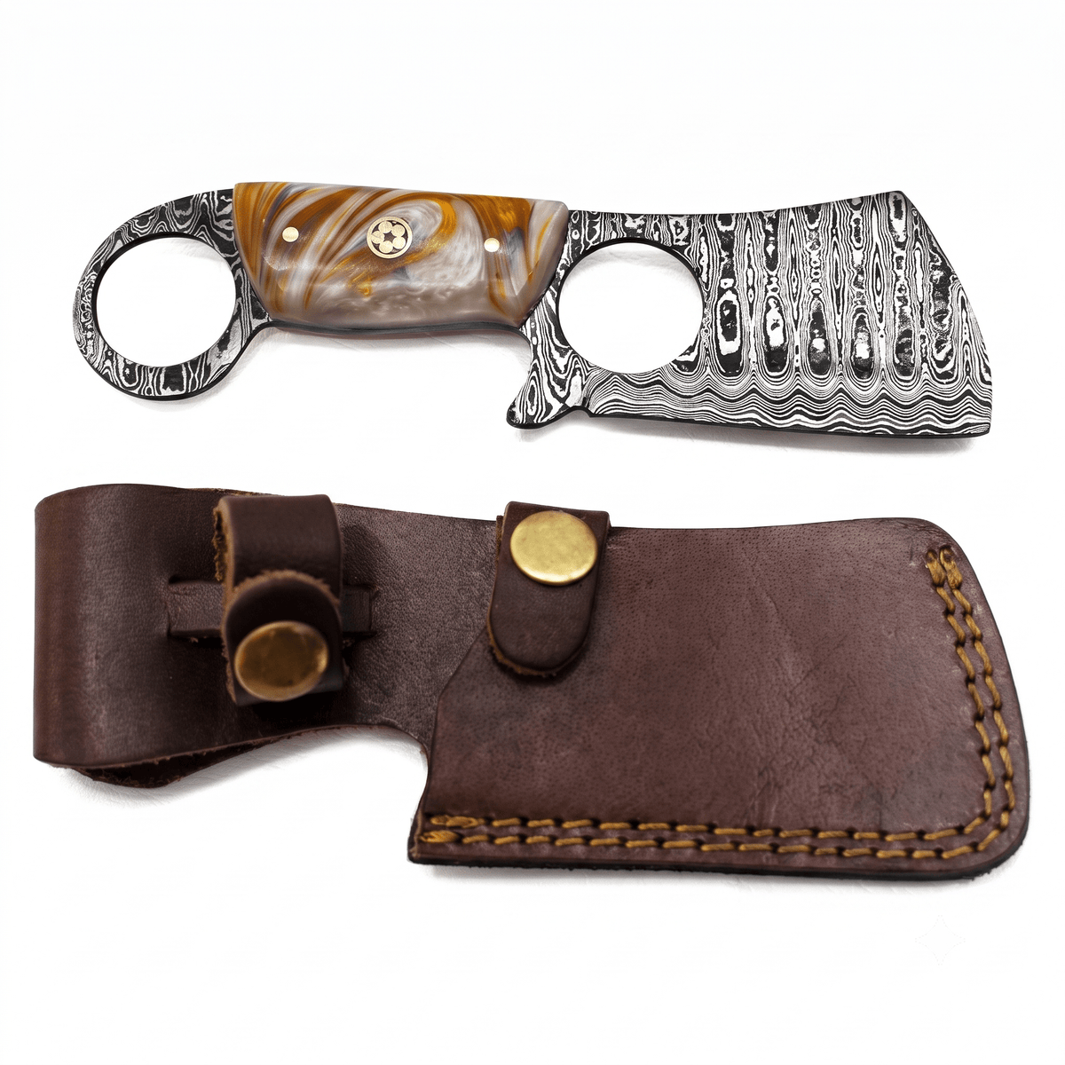 Handmade Damascus Steel Mini Cleaver Knife - Hamxi