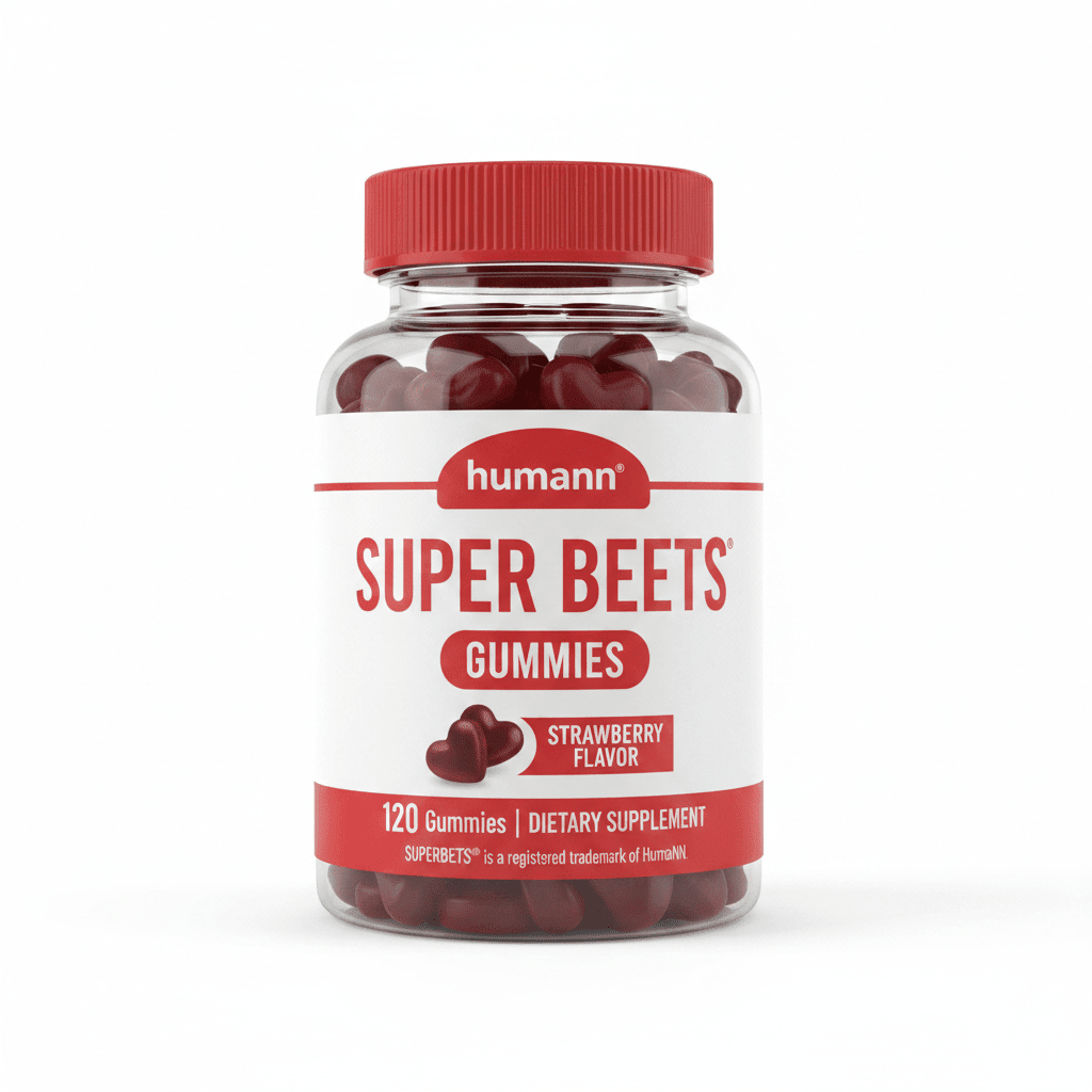 HumanN SuperBeets Heart Chews Nitric Oxide Strawberry Gummies 60 Count - Hamxi