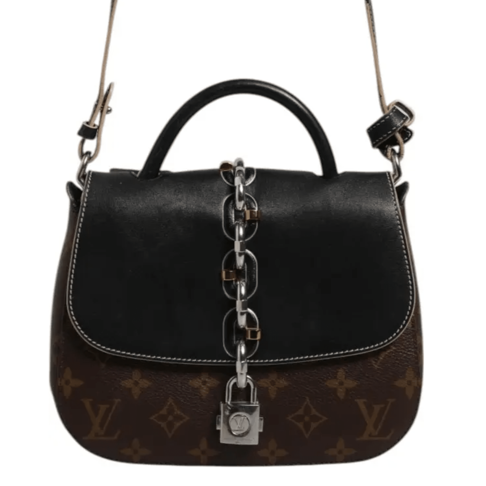Louis Vuitton Calfskin Monogram Chain It Bag PM Black - Hamxi