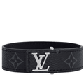 Louis Vuitton LV Slim Bracelet M435 Size 21 Black Calfskin - Hamxi