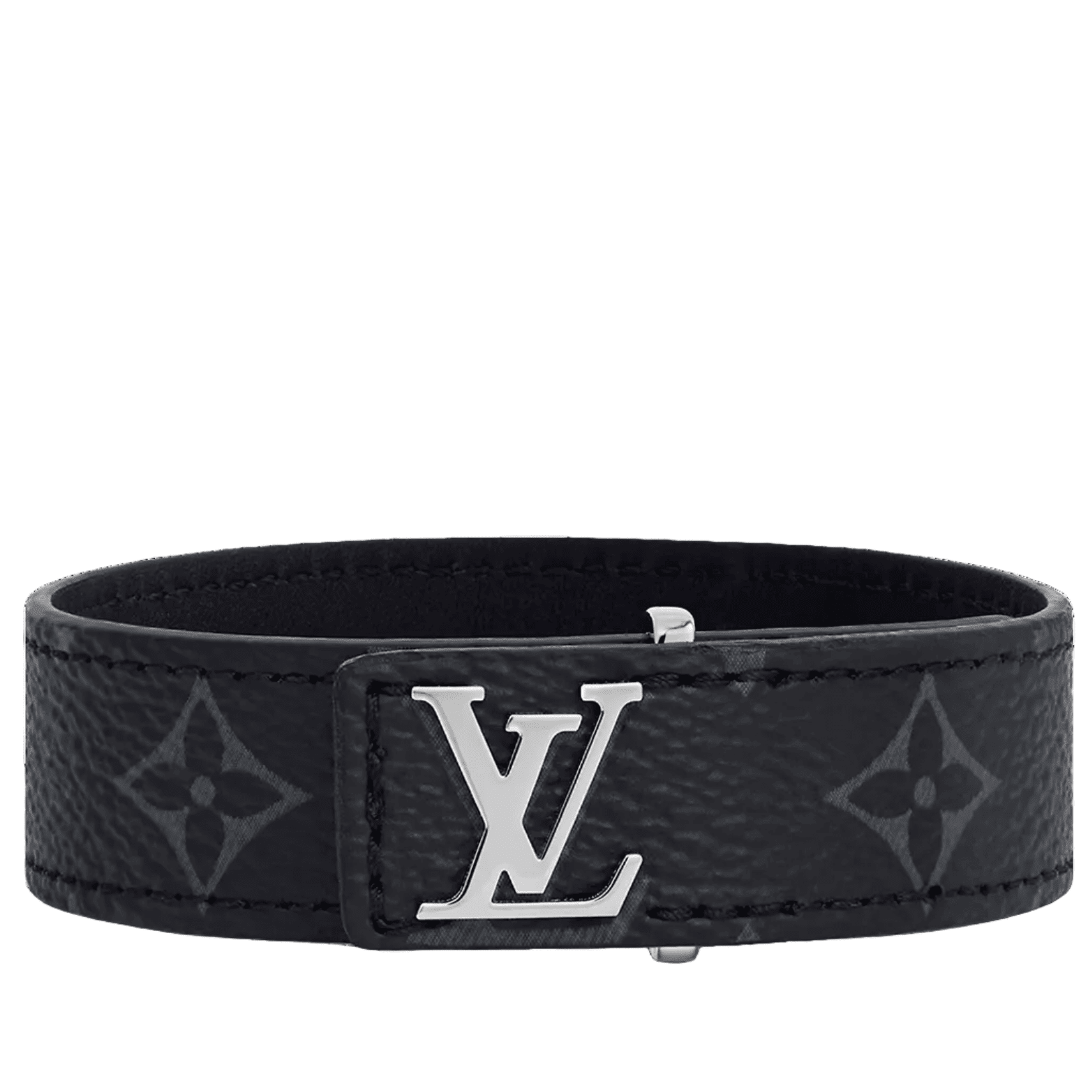 Louis Vuitton LV Slim Bracelet M435 Size 21 Black Calfskin - Hamxi