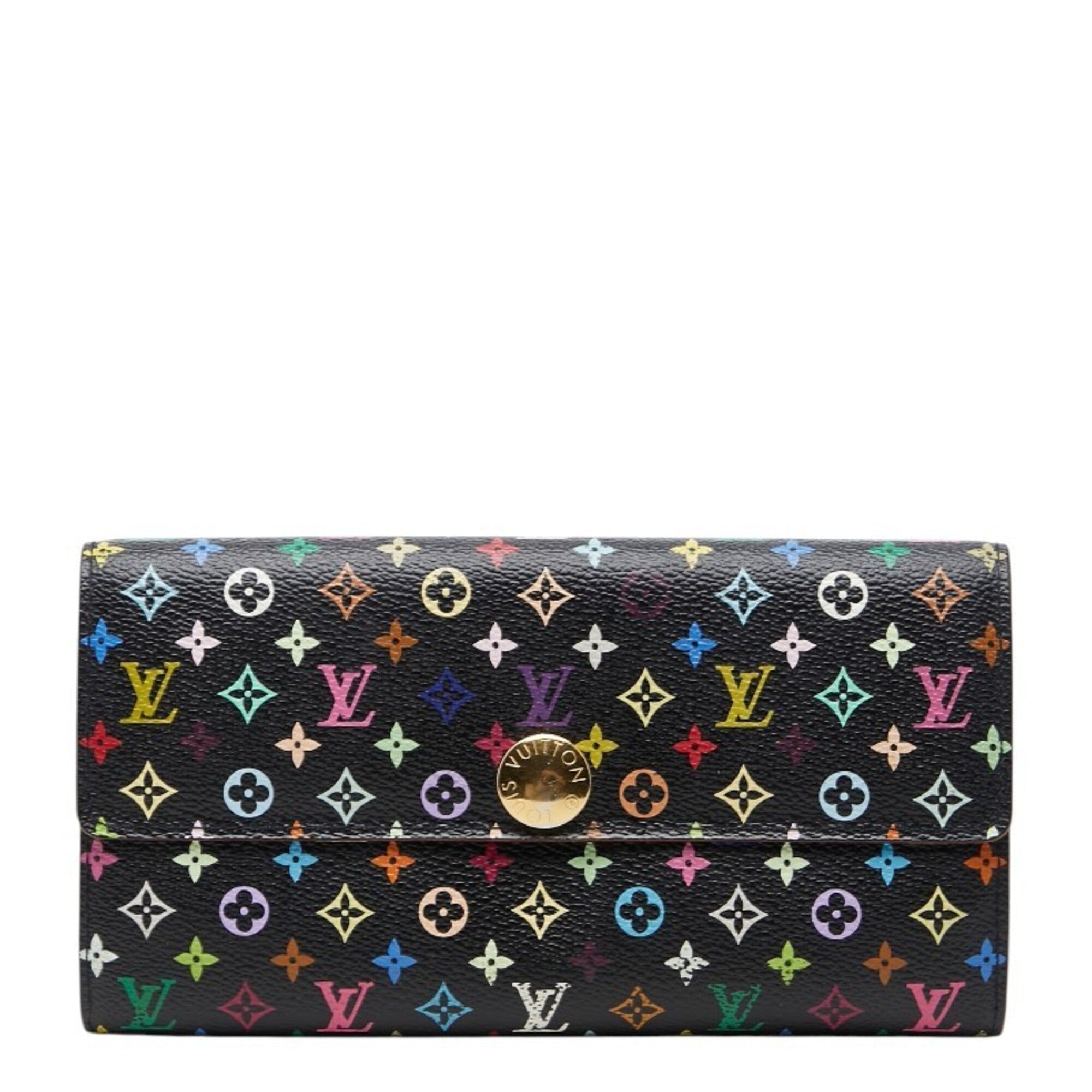 Louis Vuitton Monogram Portefeuille Sarah Long Wallet Noir Multicolor - Hamxi