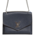 Louis Vuitton Mylockme Leather Chain Shoulder Bag Navy Blue - Hamxi