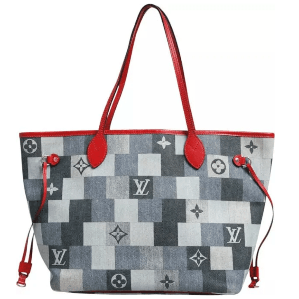 Louis Vuitton Neverfull Patchwork Monogram Denim Tote Bag - Hamxi