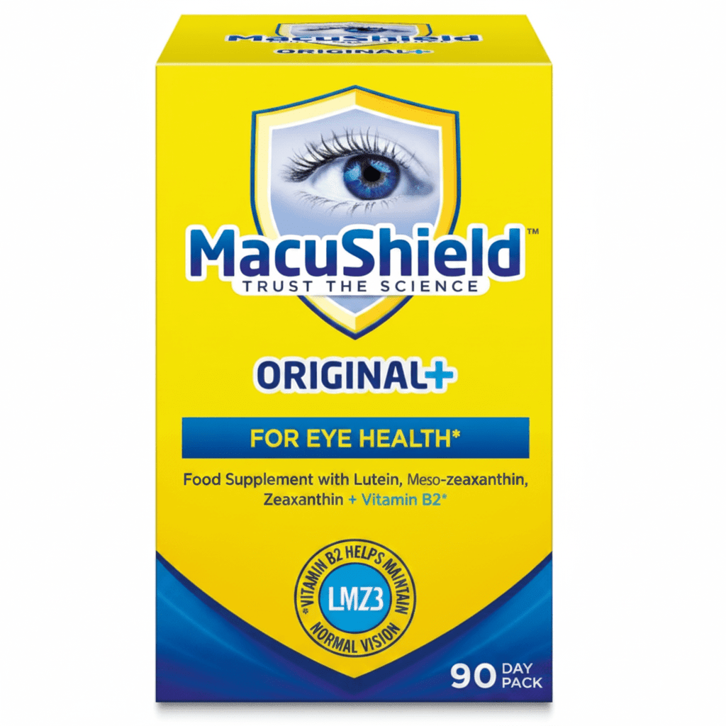 Macushield Original+ Eye Supplement Lutein Zeaxanthin Meso-Zeaxanthin 90 Capsules - Hamxi