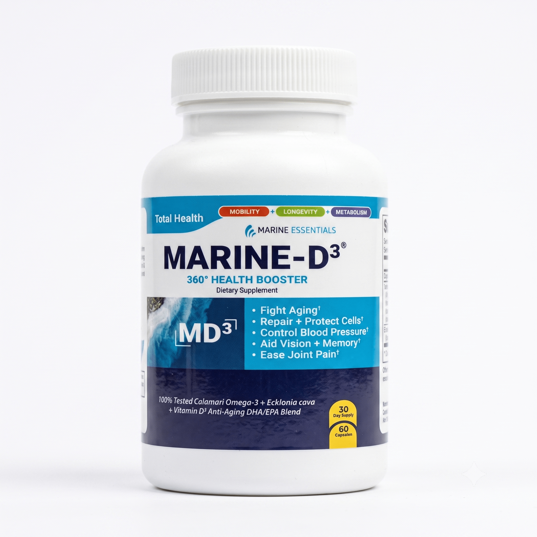Marine Essentials Marine-D3 Anti-Aging Omega-3 60 Capsules - Hamxi