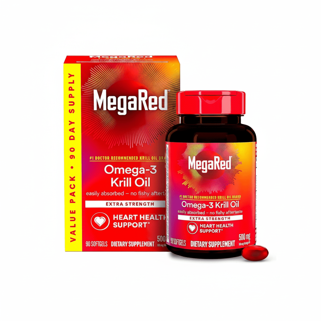 MegaRed Omega-3 Fish Oil 6X Absorption 500mg 80 Softgels - Hamxi