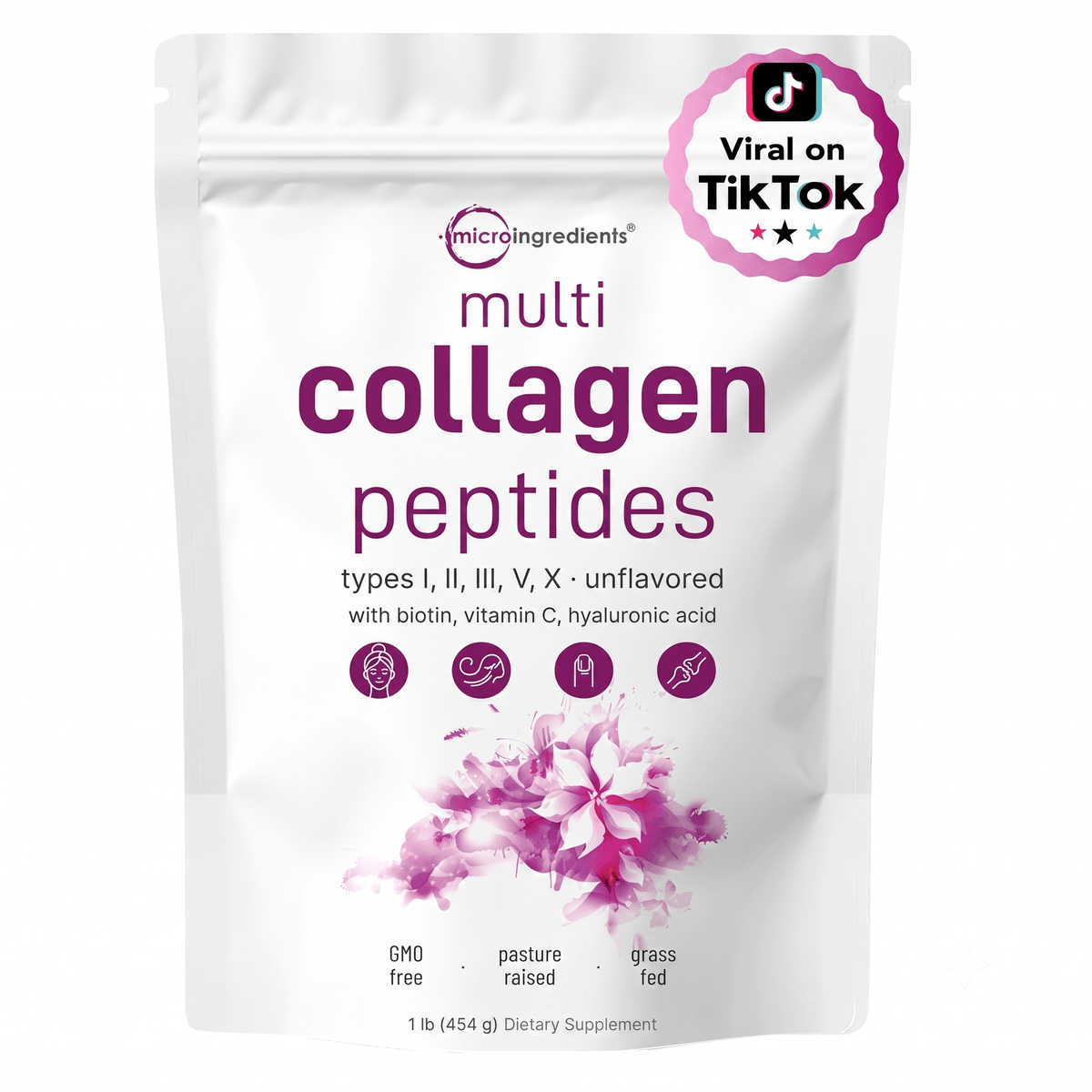 Micro Ingredients Multi Collagen Peptides Powder 1lb - Hamxi
