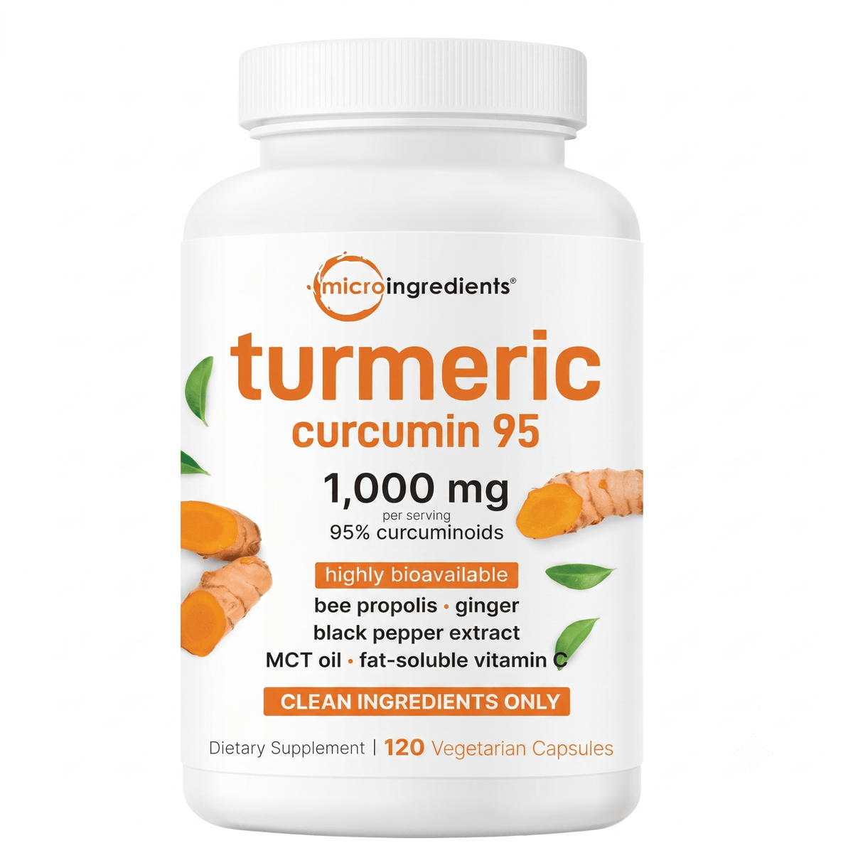 Micro Ingredients Pure Turmeric Curcumin 1000mg 120 Capsules - Hamxi