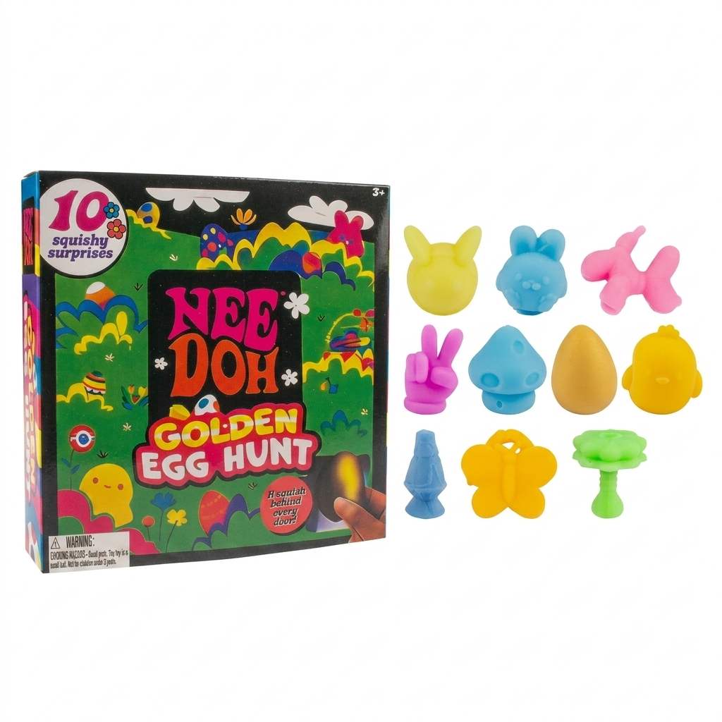 NeeDoh Golden Egg Hunt Sensory Squeeze Toy Pudding Set - Hamxi
