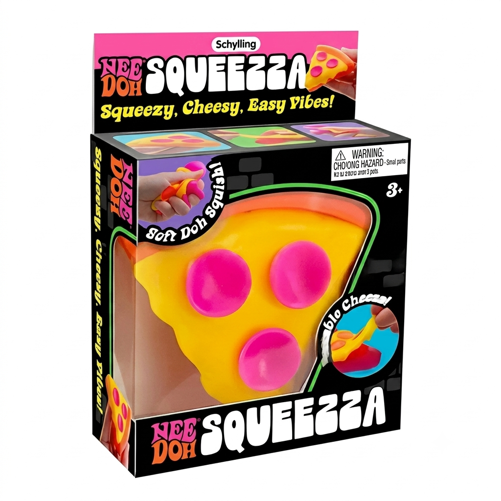 NeeDoh SQUEEZA Pizza Squeeze Toy Yellow Crust - Hamxi