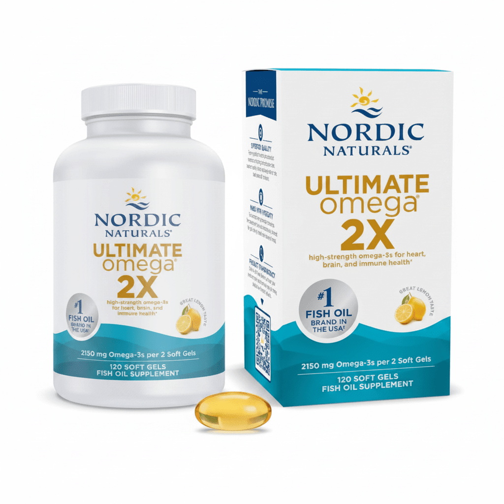 Nordic Naturals Ultimate Omega 2X Lemon 2150mg EPA DHA 120 Soft Gels - Hamxi
