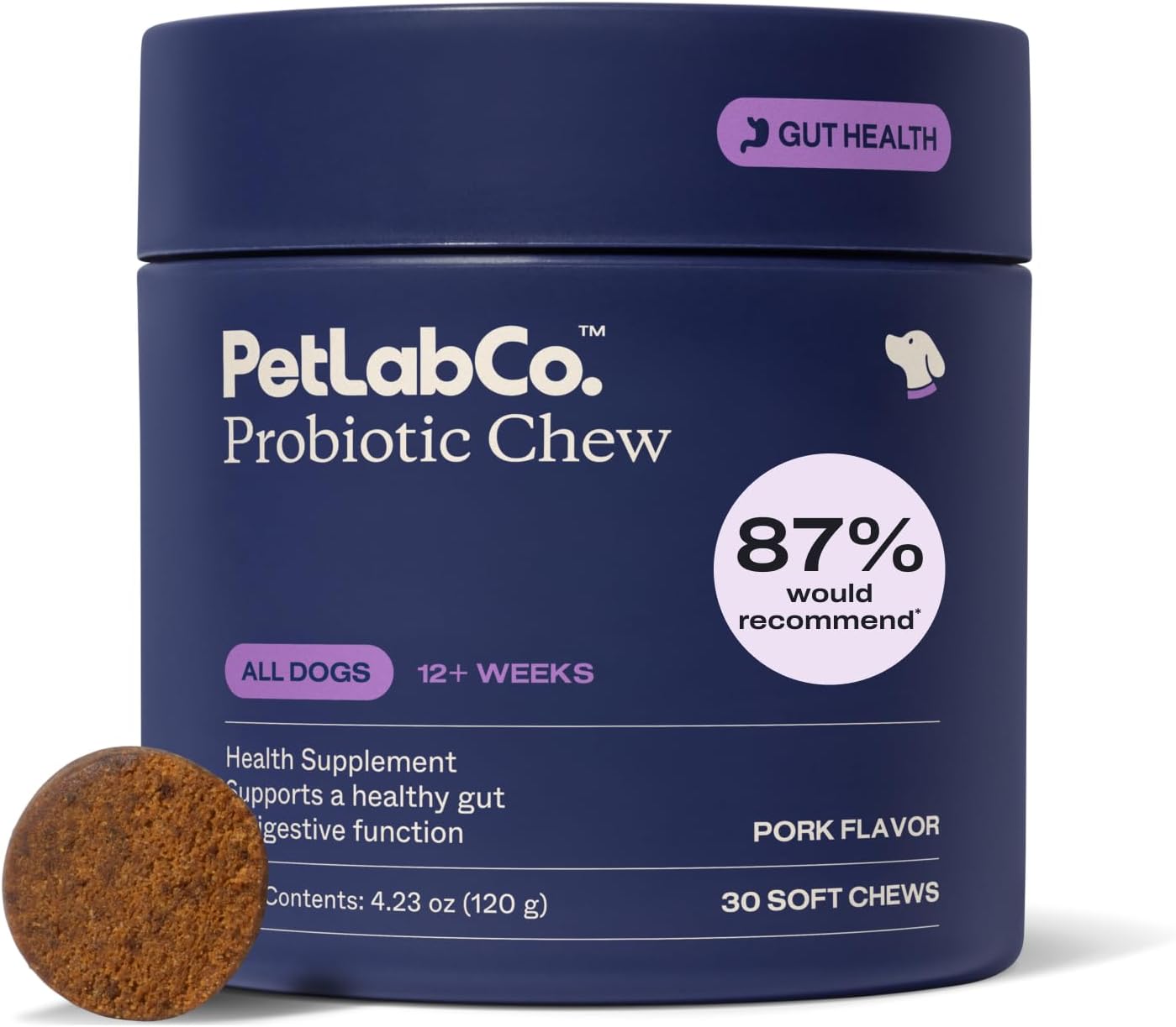 PetLab Co. Probiotics for Dogs 30 Soft Chews Pork Flavor - Hamxi
