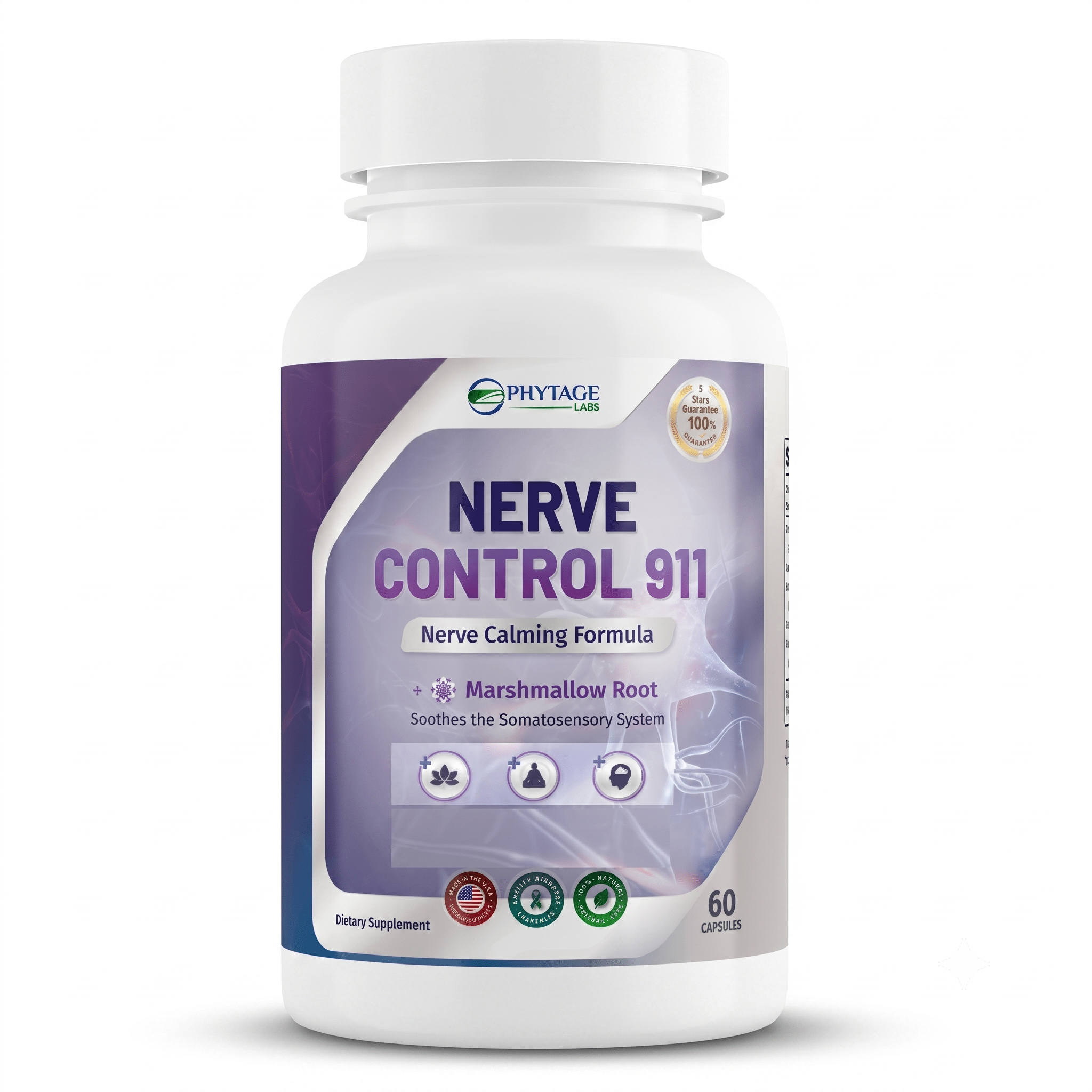 Phytage Labs Nerve Control 911 60 Capsules - Hamxi