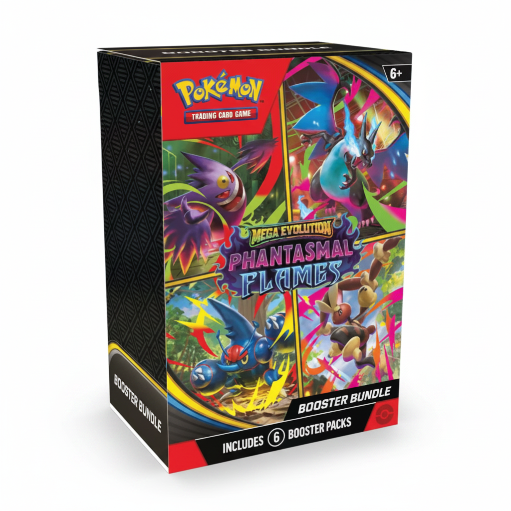 Pokemon TCG Mega Evolution Phantasmal Flames Booster Bundle ME02 6 Packs - Hamxi