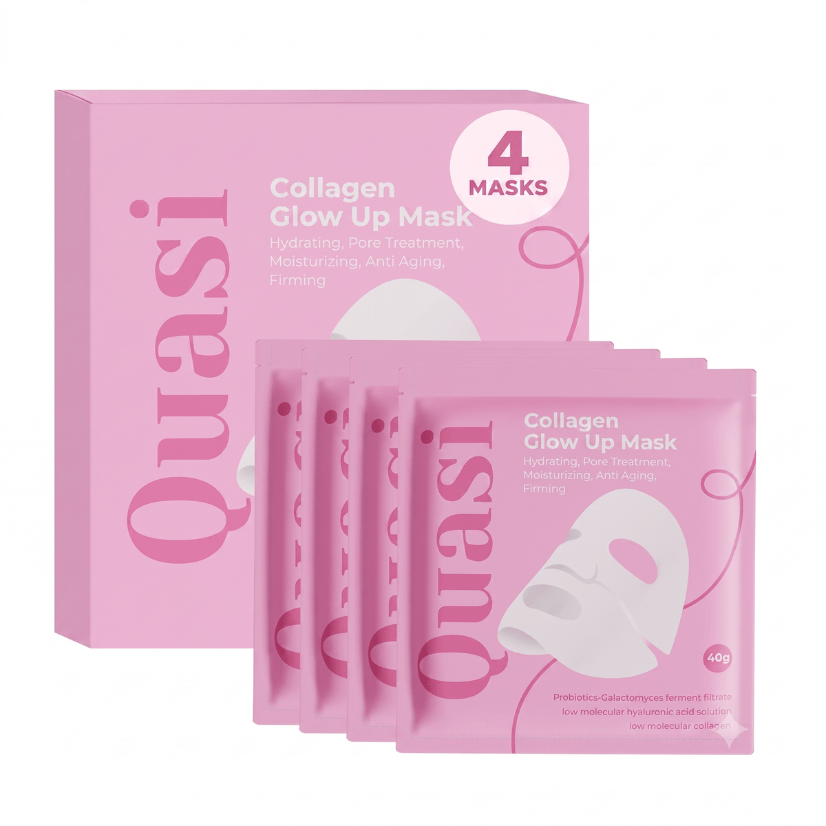 QUASI Collagen Glow Up Mask 4 PCS - Hamxi