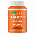 Qunol Turmeric Curcumin 2400mg with Black Pepper & Ginger - Enhanced Absorption, Joint Support, Extra Strength, 105 Count