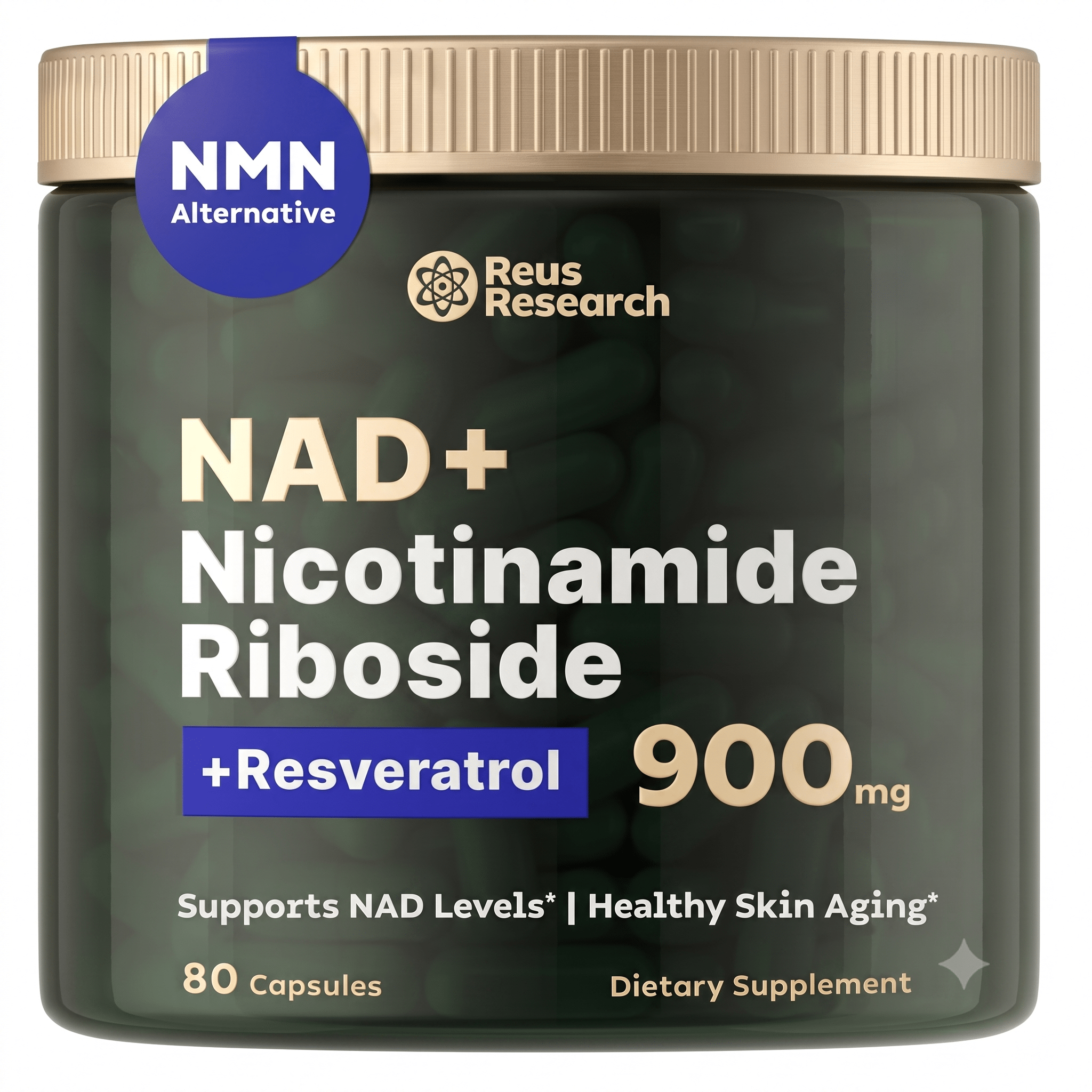 Reus Research Liposomal Nicotinamide Riboside + Resveratrol 900mg - Hamxi