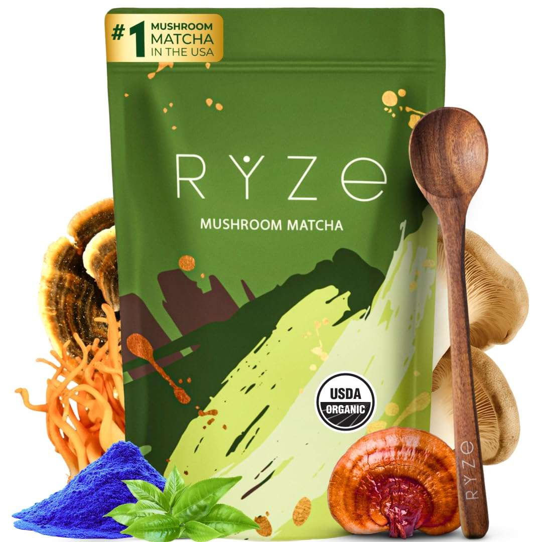 RYZE Mushroom Matcha USDA Organic 30 Servings - Hamxi