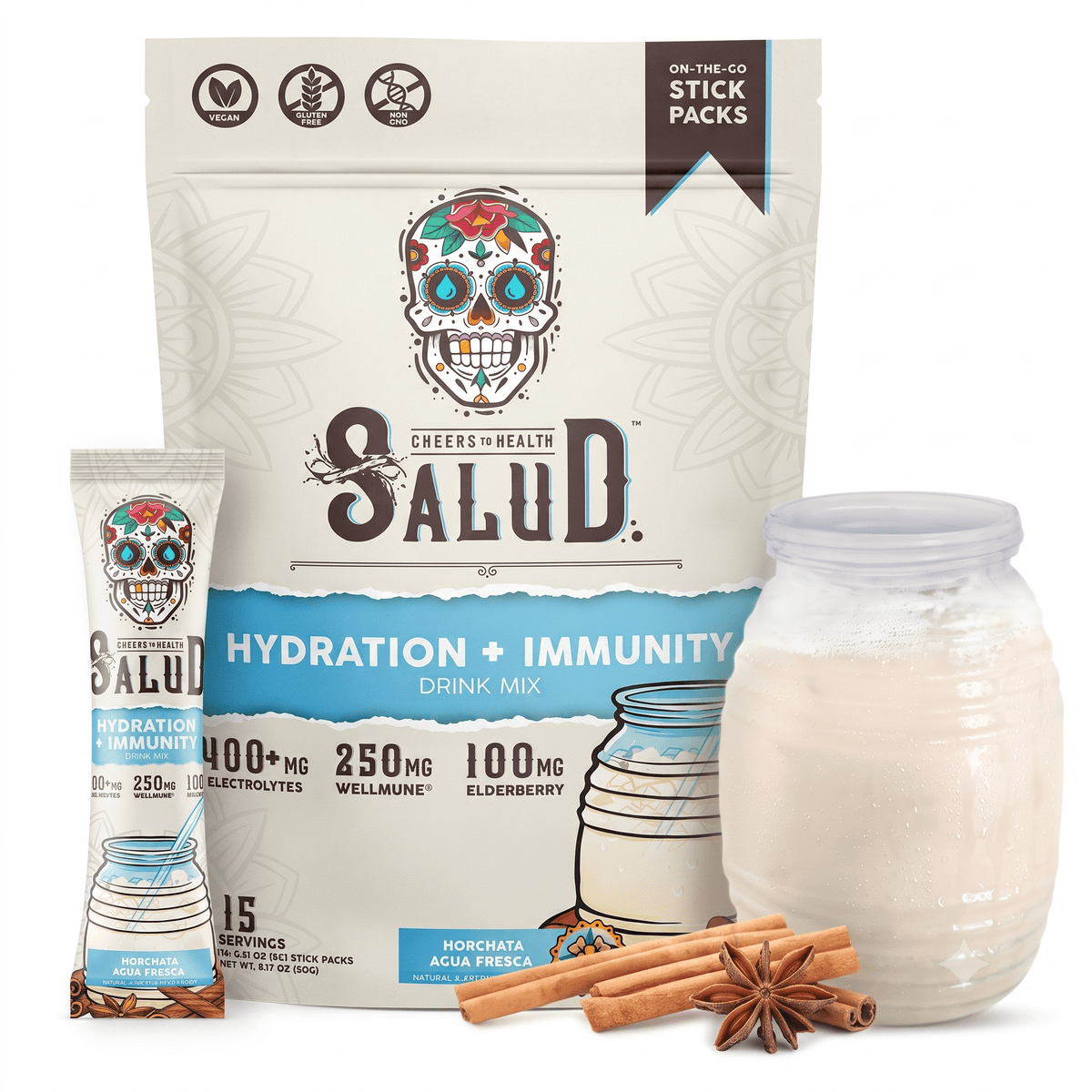 Salud 2-in-1 Hydration Immunity Electrolytes Powder 15 Servings - Hamxi