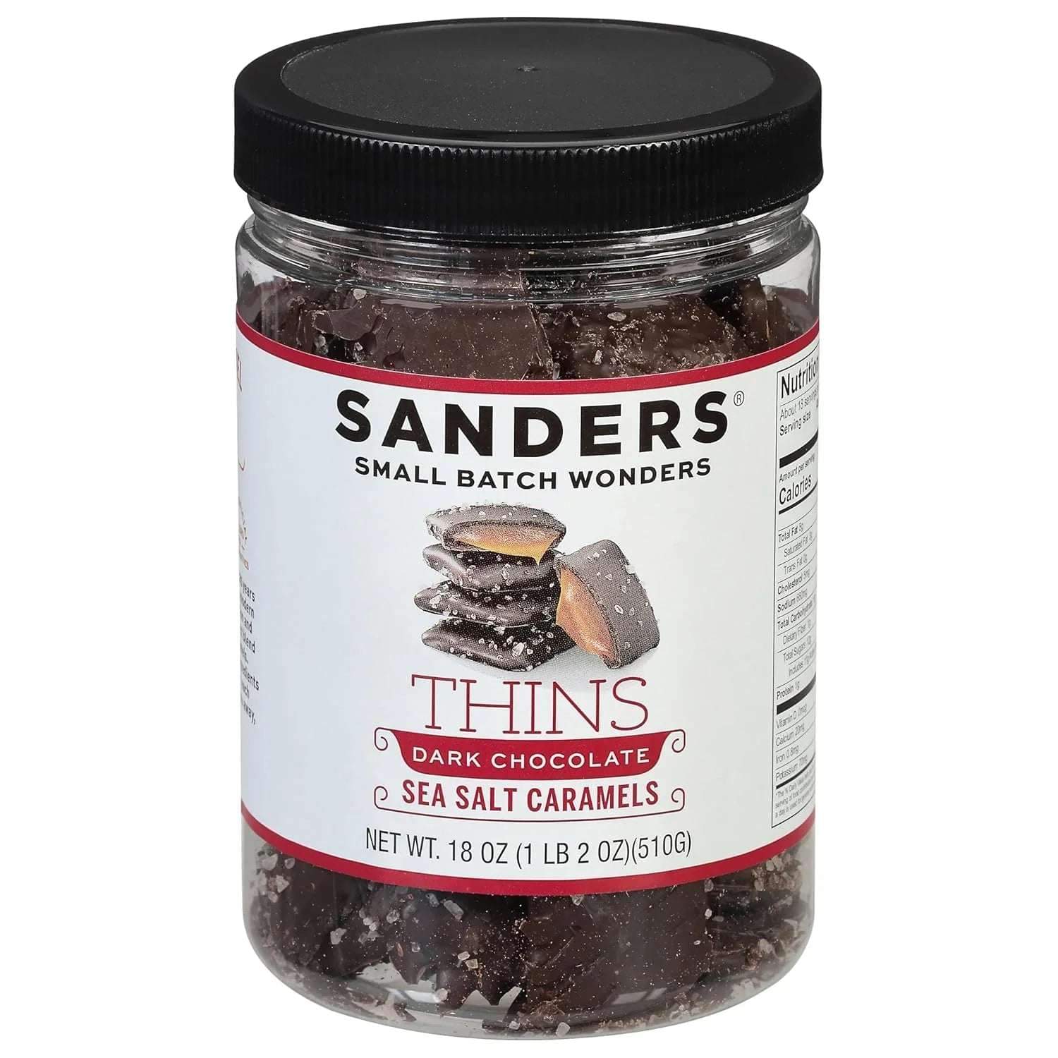 Sanders Dark Chocolate Sea Salt Caramels 18 oz Premium Candy - Hamxi