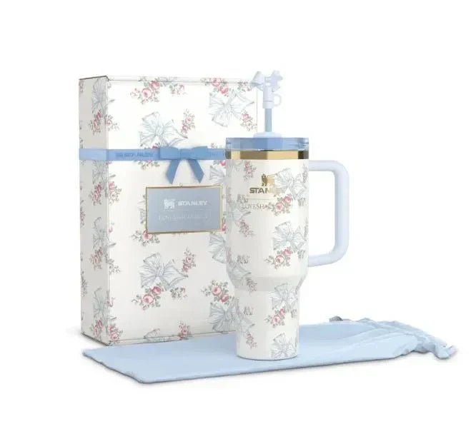 Stanley x LoveShackFancy Quencher 40oz Rosa Beaux Pink Gift Box - Hamxi