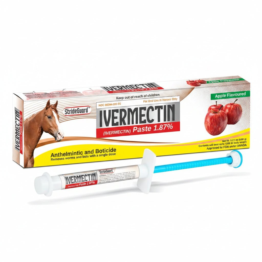 StrideGuard Ivermectin Paste 1.87% for Horses 6.08g Apple Flavored - Hamxi