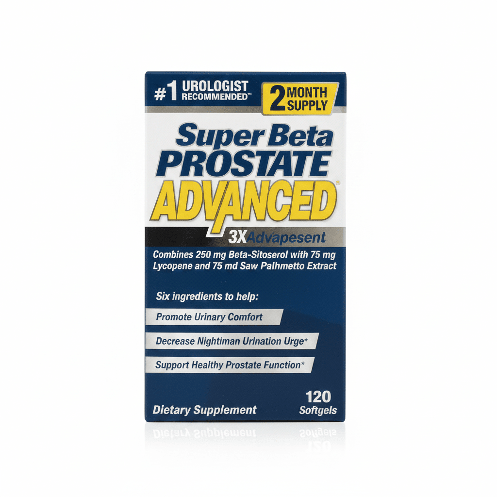 Super Beta Prostate Advanced Supplement Beta-Sitosterol 120 Caplets - Hamxi