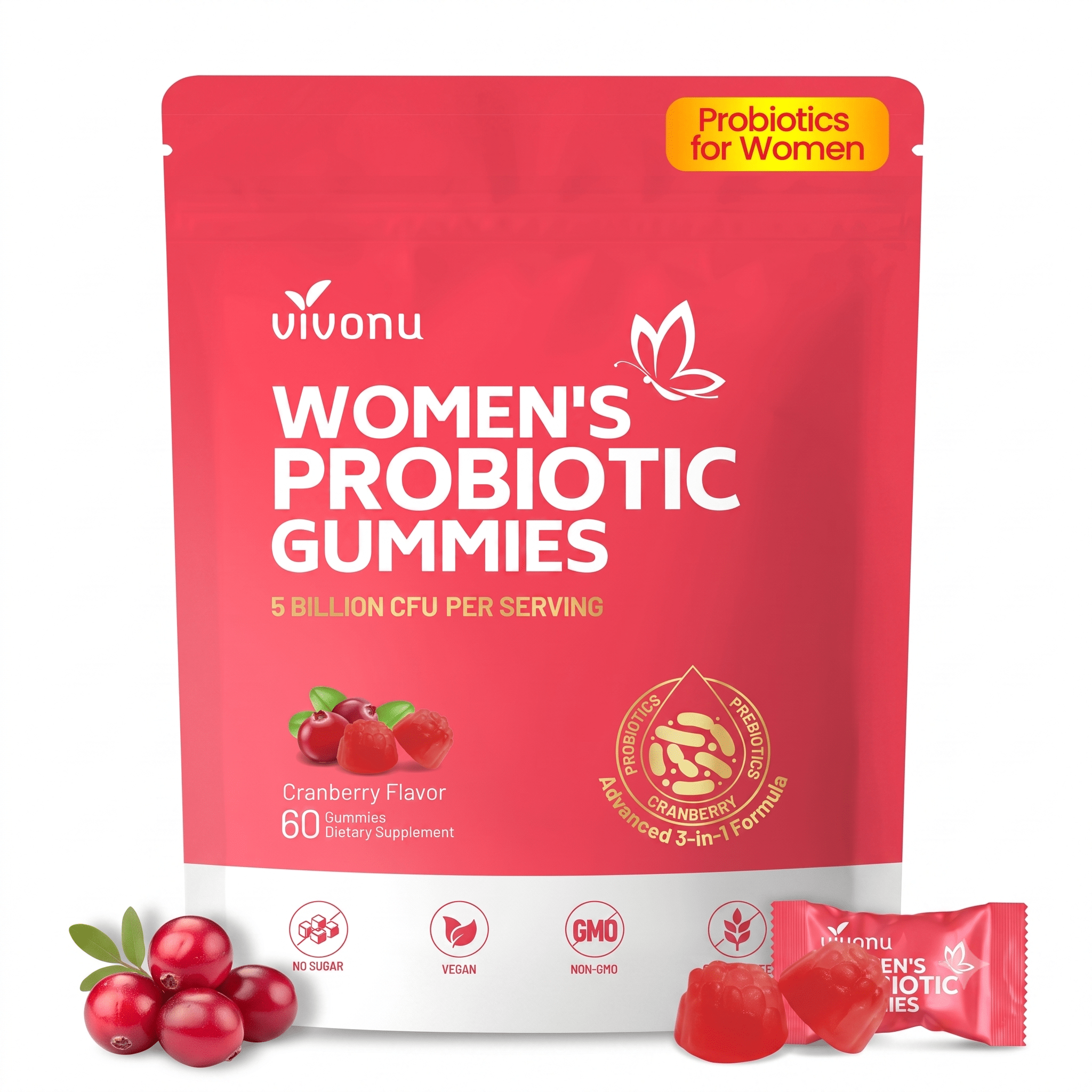 VivoNu Vaginal Probiotics for Women 60 Gummies - Hamxi