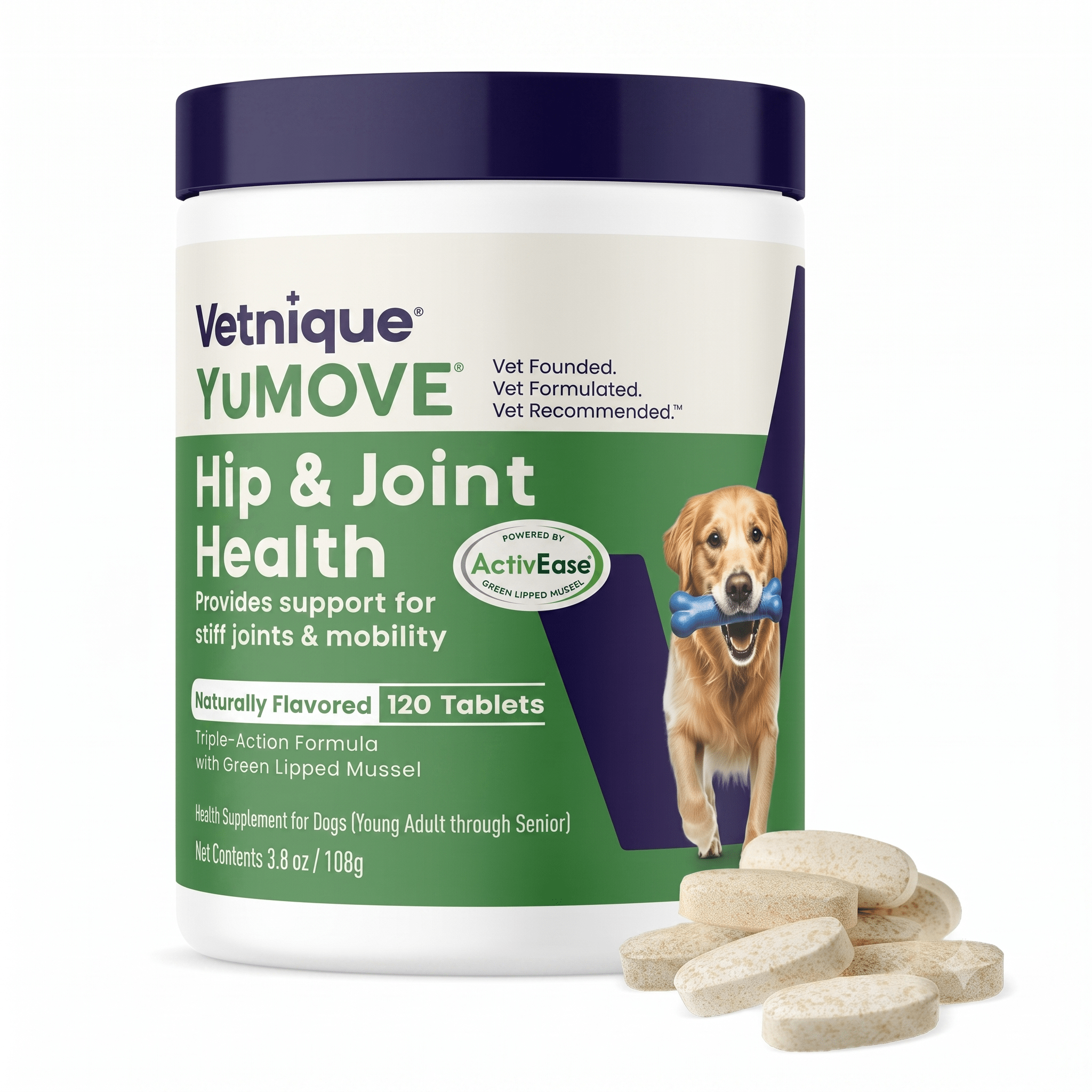 YuMOVE Joint and Hip Active Support Adult Dog 120 Tablets - Hamxi